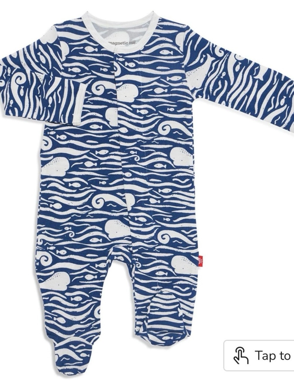 Magnetic Me footed pajamas whale hello there print NB-3 month
